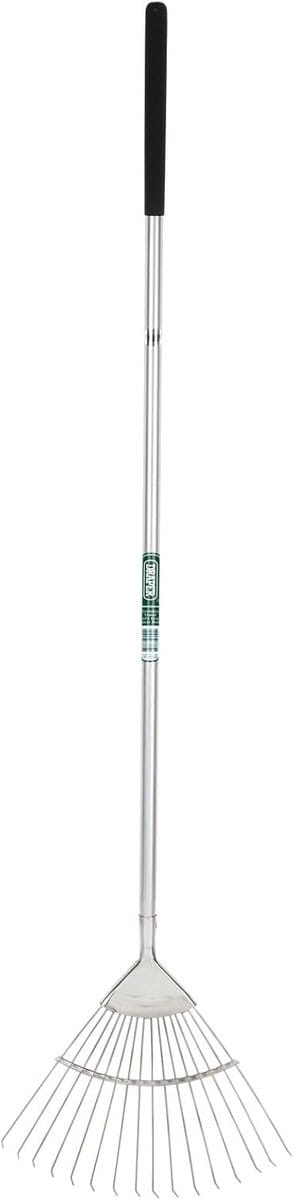 Gazonhark Roestvrijstaal - Tuinhark Bladhark - Gras Opruimen - 16 Flexibele Tanden - 177.5 cm - Zilver