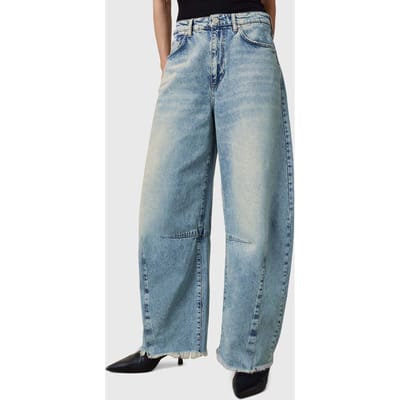 AllSaints Jett Barrel Jean Light Indigo Taglia: W31 | Jeans straight fit Outlet | Donna | Blu