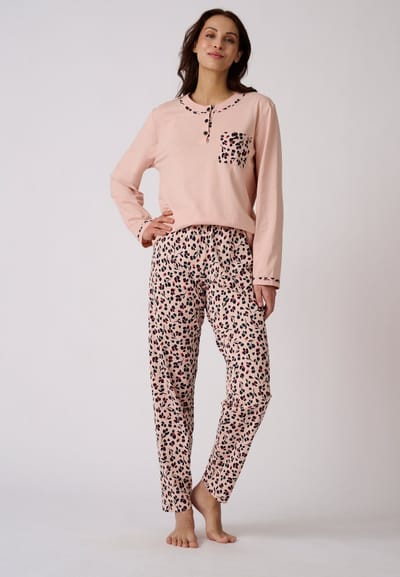Damart - Pyjama van gekamd jerseykatoen - Dames - Roze - 34-36 (XS)