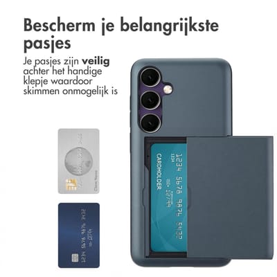 imoshion Hoesje met Pasjeshouder - Geschikt voor Samsung Galaxy S24 FE - Donkerblauw