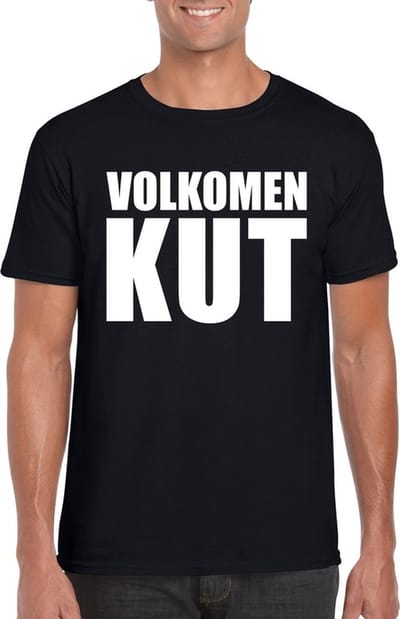Bellatio Decorations Volkomen kut - tekst t-shirt - zwart - voor heren - geef je mening S