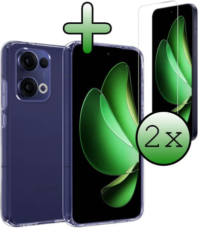 Hoesje Met 2x Screenprotector - Geschikt voor Oppo Reno 13 - Sterk & Shockproof - Back Cover - Siliconen Case - Telefoon Hoes - Transparant