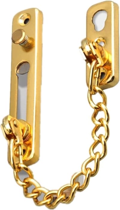 Metalen Deurketting - Deurslot Ketting - Extra Beveiliging - Roestvrij Staal - One Size - Goudkleurig