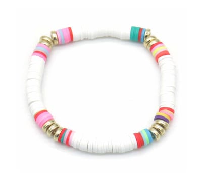 Kinderarmband - Armband - Wit/Multi - Goudkleurig - Meisjes - Accessoire - Zomerse Armband - Ibiza Stijl - Boho