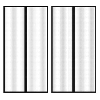 vidaXL - Insectendeurgordijnen - 2 - st - magnetisch - 210x100 - cm - zwart