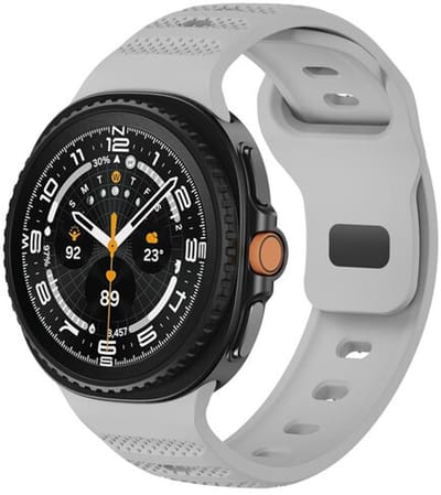 By Qubix - smartwatch bandje - Compatible Samsung bandje - Wave met motief siliconen band - Grijs - Geschikt voor Samsung Galaxy Watch 9 (40/44mm) - Watch 8 (40/44mm) - Watch 8 Classic (46mm)