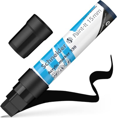 Schneider acrylmarker - Paint-It 330 - 15mm - zwart - acrylstiften - S-120301