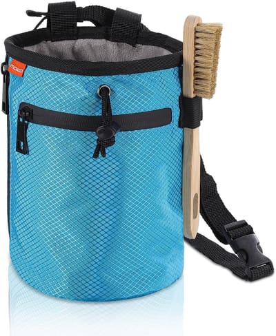 Dailygoods- Klimtas Waterdichte Nylon - Verstelbare Riem - 2 Opbergvakken - D-Ring Karabijnhaak - Inclusief Borstelhouders - Compact en Lichtgewicht - Krijtzak