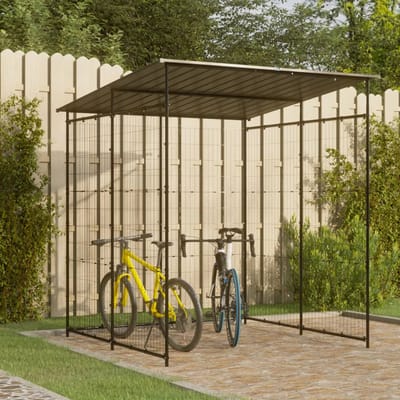 vidaXL - Fietsenstalling - 190x190x222 - cm - staal - zwart