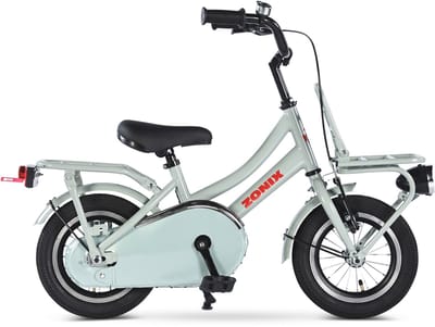 Zonix Meisjesfiets 12 Inch Mint Grey Kinderfiets Transport Voor Meisjes Van 2 Tm 4 Jaar Geschikt Voor Kledingmaat 90-105