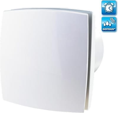 Design badkamerventilator 100 mm - Timer en Vochtsensor - 88m³/h - Wit
