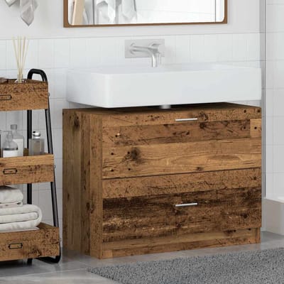 vidaXL - Badkamerkast - Oud - Hout - 78 - x - 37 - x - 59 - cm - Bewerkt - hout