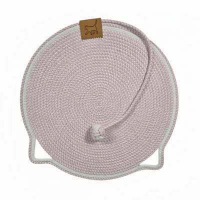 Oneay Kattenkrabmat Rond 40 cm – Krabkussen van natuurlijk katoenen touw – Beschermt uw meubels en banken – Geschikte katten speelmat voor binnengebruik – Lichtroze