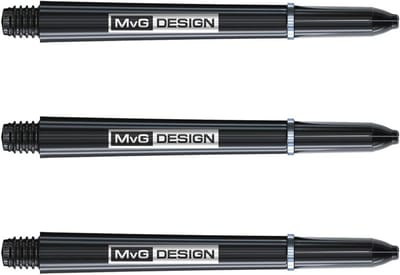 Dartpijlen Nylon Shafts Medium Zwart Zilver