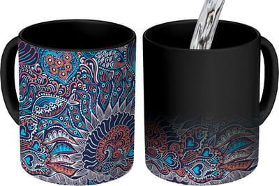Magische Mok - Foto op Warmte Mokken - Koffiemok - Vis - Koraal - Onderwater - Abstract - Patroon - Magic Mok - Beker - 350 ML - Theemok