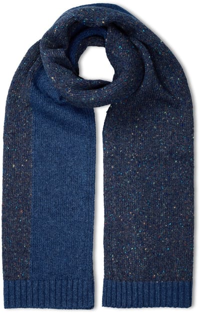 FALKE Rustique sneldrogend warm wol wintersjaal unisex blauw - maat ONESIZE