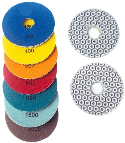 Diamant Polijstpad - Schuurpad Nat - Oppervlakken Bewerken - Glad Glanzend Oppervlak - 125 mm - Wit