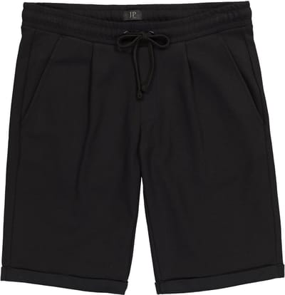 JP 1880 - Heren - bermuda FLEXNAMIC® bandplooien instapband tot maat 8XL - Zwart - Maat 4XL