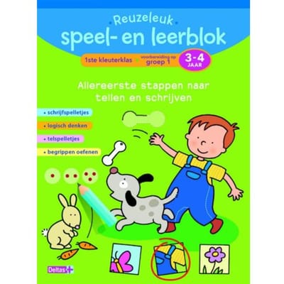 Deltas 0623013 Reuzeleuk speel- en leerblok - Tellen en schrijven (3-4 jaar) Educatieve boeken (spelletjes en raadsels)