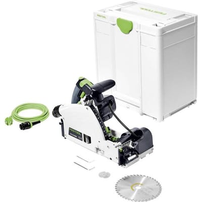 Festool TSV 60 KEBQ-Plus Invalzaag met voorritsfunctie Zaagdiepte 90° (max.) 60 mm Incl. accessoires 1500 W, 190 W