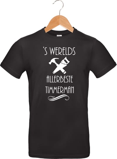 Mijncadeautje T-shirt - 's Werelds beste Timmerman - unisex Zwart (maat M)