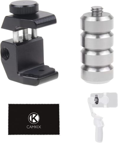 SnelShoppen - Camkix Smartphone Gimbal Contragewicht Set - 1x Clipbevestiging, 4x Stabilisator Schroeven - Compatibel met Veel Gimbals, Lichtgewicht e