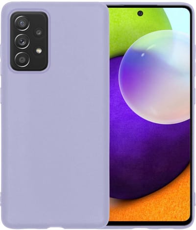 Hoesje - Geschikt voor Samsung Galaxy A52 - Sterk & Shockproof - Siliconen Case - Hoes Cover - Telefoonhoes - Lila