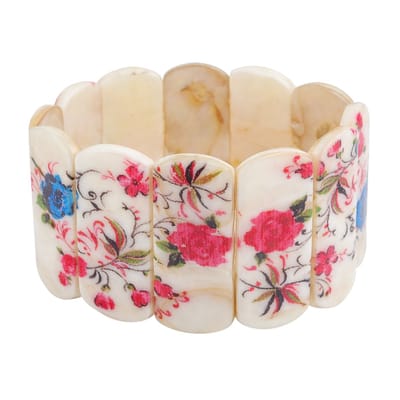 Schelpen armband dames rozen ranken – parelmoer rekarmband nikkelvrij – cadeau vrouw