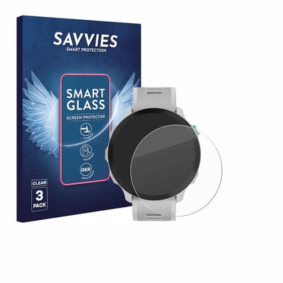 3 Stuks Savvies Screenprotector - geschikt voor Garmin Forerunner 55 - beschermfolie glas transparant