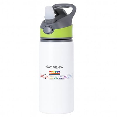 Hacebo® - Pride cadeau - waterfles met rietje groen - Lgbt - Lgbt pride - Pride vlag - Gay cadeau - Gay pride accessoires - Homo - LGBTQ vlag - accessoires - cadeau - met tekst - cadeau - water fles - 650ML