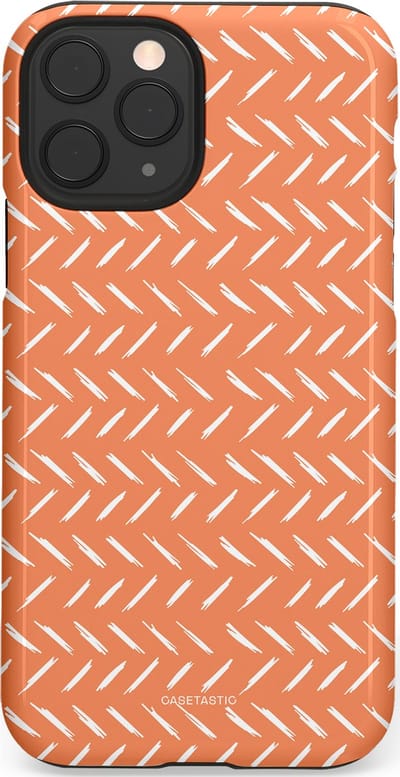 Casetastic hoesje geschikt voor Apple iPhone 11 Pro - Dubbellaagse bescherming - Oranje Witte Nederland Cross Patroon - Fashion Case - Terracotta Zand