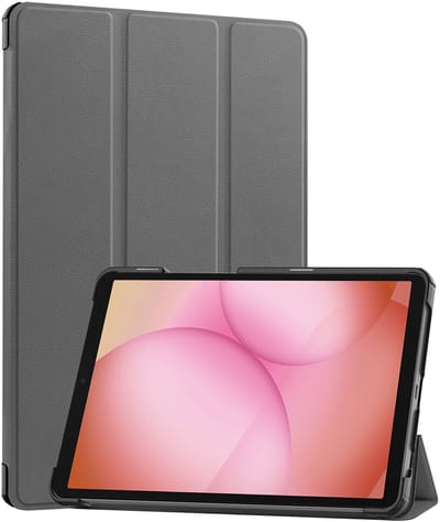 Hoes - Geschikt voor Samsung Galaxy Tab A11 Plus - Dun & Stevig - Trifold Bookcase - Hard Cover - Hardcover Book Case - Tablet Hoesje - Grijs