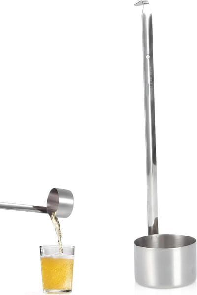 RVS Soeplepel met Lange Handgreep en Haak, Ideaal voor Soep, Wijn en Messen (250ml)