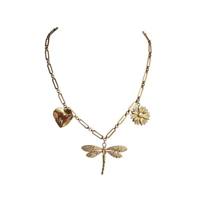 FlowJewels - bedelketting - stainless steel - goud