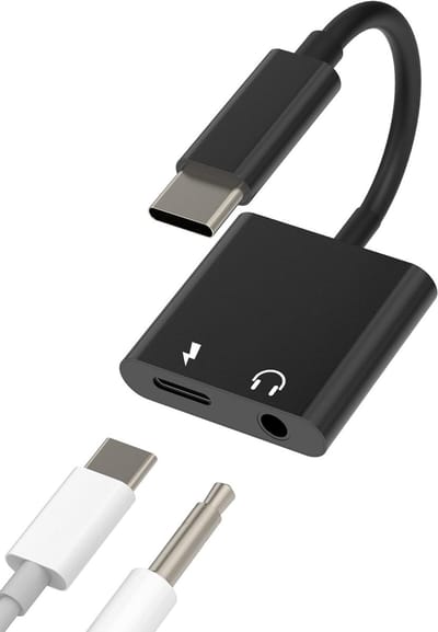 USB C naar 3.5mm Hoofdtelefoonadapter - 2-in-1 Oplader en Audio DAC voor Smartphones zoals Huawei, Xiaomi en Samsung