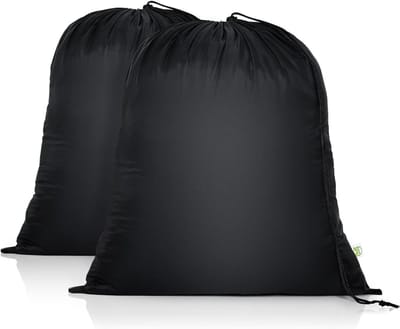 Trekkoord waszakken 2-pack 20 x 24 inch - Duurzame, opvouwbare waszakken voor vuile kleding, speelgoed en kampeerspullen - Ideaal voor studenten en op reis
