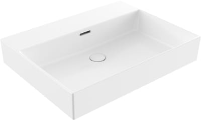 Saniclass Legend Meubelwastafel - 61x47x12cm - met overloop - 1 wasbak - 0 kraangaten - keramiek - glans wit