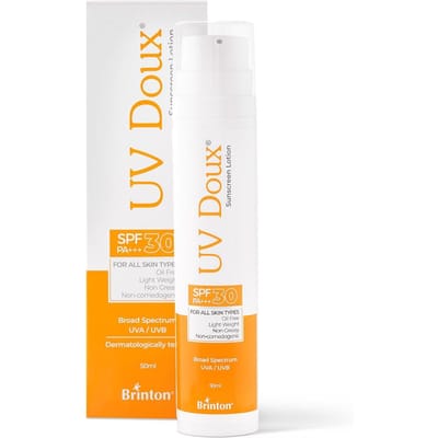 Brinton UV Doux Zonnebrandlotion SPF 30 | Olievrij, Lichtgewicht, Niet-vettig | UVA/UVB Bescherming | Alle Huidtypes | Dermatologisch Getest | 50ml white