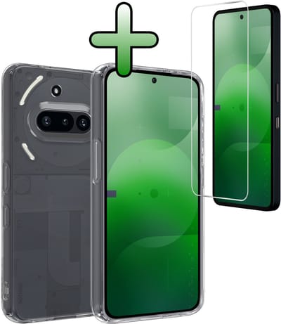 Hoesje Met Screenprotector - Geschikt voor Nothing Phone (3a) Pro - Sterk & Shockproof - Back Cover - Siliconen Case - Telefoon Hoes - Transparant