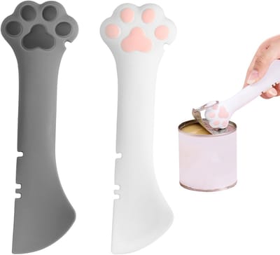 Kattenvoer lepel 2 stuks kattenlepels kattenpoten blikopener multifunctionele huisdier blikjes lepel diervoerlepel voederlepel