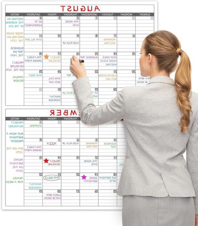Wandkalender - Jaarkalender - Planning en Overzicht - Inspirerende Citaten Thema - 71 cm - Grijs