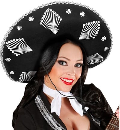 Sombrero Mexico - Mariachi - Dia de los Muertos Deluxe Zwart