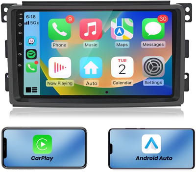 Junsun Plug & Play 2DIN Android 15 Autoradio Geschikt voor Mercedes Smart Fortwo 451 (2005-2010) | 2+64GB Draadloze Carplay & Android Auto & GPS Navi & WIFI Bluetooth FM RDS DSP SWC - Quad Core 1280*720 IPS
