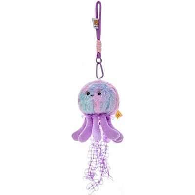 Zijden Lint Mooie Kwal Sleutelhanger Creatieve Octopus Marine Organisme Hanger Schattige Zachte Pluche Kwal Hanger Rugzak Decor gray
