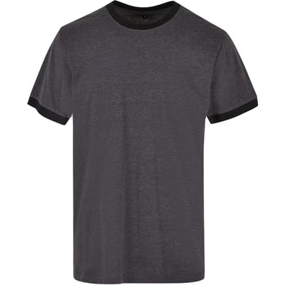 Build your Brand Men´s Ringer Tee BYBB022 - CHARCOAL/BLACK - 3XL