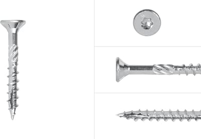 Wovar Spaanplaatschroeven Verzinkt 5 x 35 mm Torx 25 Voldraad| Doos 200 Stuks