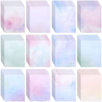Dailygoods- Plakboekpapier 96 vellen - Aquarel Papier - Karton voor Knutselen - Briefpapier - Schrijfblok - Dubbelzijdig 21,6 x 27,9 cm
