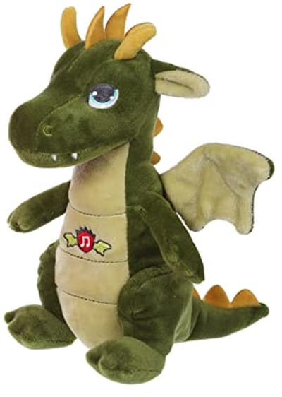 Drakenknuffel met geluid - Zachte pluche - Knuffelen en spelen - Met muzikale functie - 20 cm - Groen
