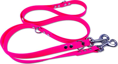 Miqdi - verstelbare, handsfree hondenriem van BioThane®- 3 meter lang - roze - L - voor grote honden