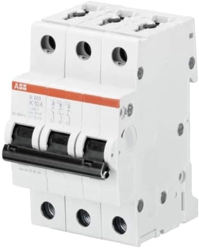 Stroomonderbreker - Zekering Automaat - Circuit Bescherming - Thermisch Magnetisch - 3-polig 16A - Grijs